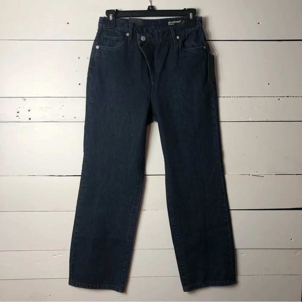 NWT BlankNYC Jeans Baxter Ribcage Straight Leg Overlap Foldover Waist Size 25